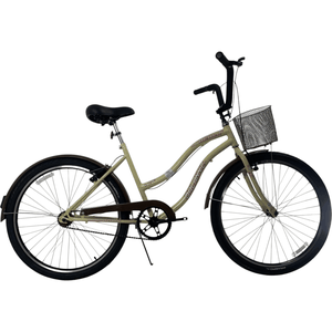 Bicicleta Dalannio Beach Retro Feminina  Aro 26 Bege Marrom