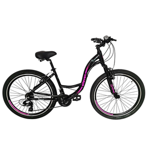 Bicicleta Elleven Breeze Feminina Aro 26 Tourney 21v Preto e Rosa