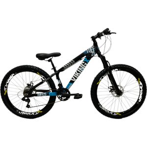 Bicicleta Vikingx Tuff 25 Aro 26 Shimano 21v Preto e Azul