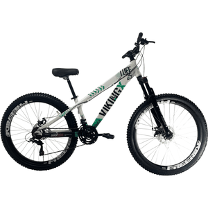 Bicicleta Vikingx Tuff25 Shimano 21v Aro 26 Branca e Verde e Preta Bicicleta Vikingx Tuff25 Shimano 21v Aro 26 Branca e Verde e Preta