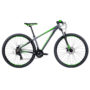 Bicicleta Groove Hype 10 Aro 29 Tourney 21v 2023 Grafite e Verde e Preto