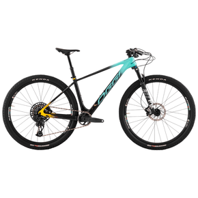 Bicicleta Oggi Agile Pro Carbon Aro 29 GX AXS 12v 2023 Preto e Azul e Amarelo