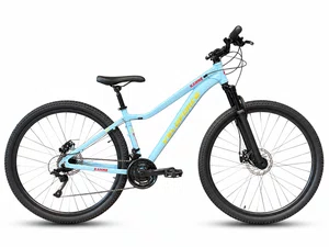 Bicicleta A29 Veloforce Kanne 21v t-15 Azul/Amarelo/Rosa