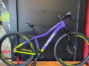Bicicleta a29 vibe shimano 21v t-15 lilas/amarelo neon