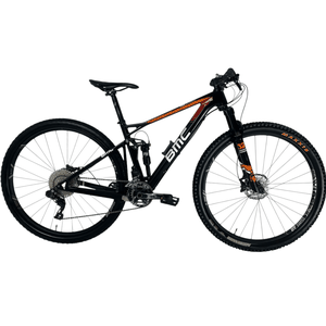 Bicicleta BMC Fourstroke Aro 29 XT DI2 22v T-17 Preto e Laranja e Branco - Seminova