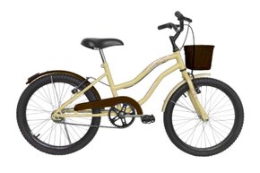 Bicicleta Dalannio Beach Retrô Aro 20 Feminina Bege e Marrom