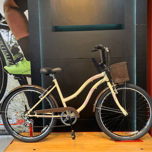 Bicicleta Dalannio Beach Retrô Aro 26 6v Feminina Bege e Marrom