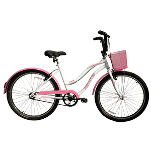 Bicicleta Dalannio Beach Retrô Aro 26 Feminina Branco