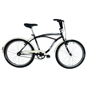 Bicicleta Dalannio Beach Retrô Aro 26 Masculino Preta e Bege