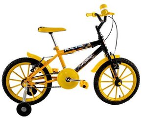 Bicicleta Dalannio Kids Aro 16 Amarelo e Pretoㅤㅤㅤㅤㅤㅤㅤㅤㅤ