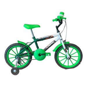 Bicicleta Dalannio Kids Aro 16 Branco e Verdeㅤㅤㅤㅤㅤㅤㅤㅤㅤㅤ