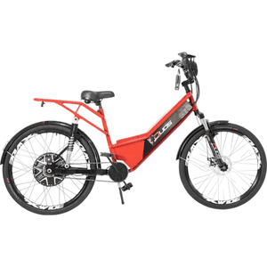 Bicicleta Elétrica Aro 26 Duos Full Lithium Vermelha