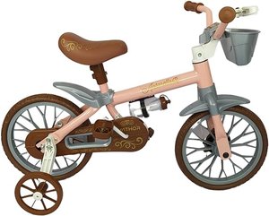 Bicicleta Nathor Antonella Baby Aro 12 Rosa e Cinza
