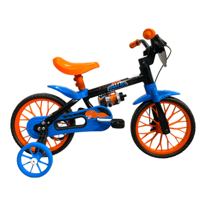Bicicleta Nathor Power Rex Aro 12 Preto Azul e Laranja