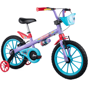 Bicicleta Nathor Stitch Aro 16 Lilás e Azul e Vermelhoㅤ