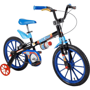 Bicicleta Nathor Tech Boys 6 Aro 16 Preta e Azul