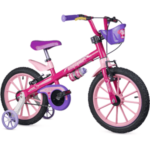 Bicicleta Nathor Top Girls Aro 16 Rosa e Roxoㅤㅤㅤㅤㅤㅤㅤㅤㅤㅤ