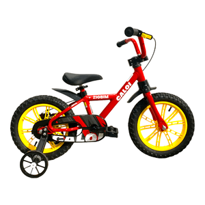 Bicicleta Nathor Zigbim Aro 14 Vermelho e Preto e Amarelo