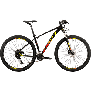 Bicicleta Oggi Big Wheel 7.0 Aro 29 Alivio 18v 2022 Preto e Vermelho e Amarelo