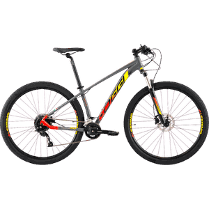 Bicicleta Oggi Big Wheel 7.0 Aro 29 Tourney 24v 2023 Grafite e Vermelho e Amarelo