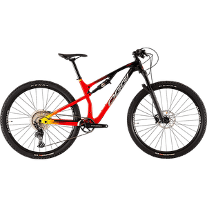Bicicleta Oggi Cattura Sport Carbon Aro 29 Deore 12v 2023 Preto e Vermelho e Amarelo