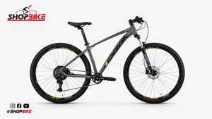 Bicicleta Oggi Hacker HDS Aro 29 Essa 8v Grafite e Amarelo e Preto