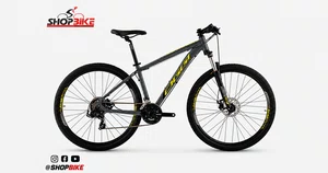 Bicicleta Oggi Hacker Sport Aro 29 Tourney 21v 2024 Grafite e Amarelo e Preto