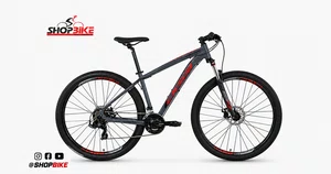 Bicicleta Oggi Hacker Sport Aro 29 Tourney 21v 2024 Grafite e Vermelho e Preto