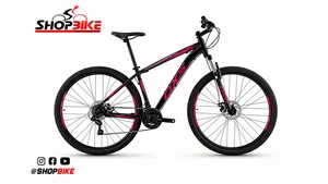 Bicicleta OXS Glide 100 Aro 29 Shimano 21v Preto e Rosa e Azul