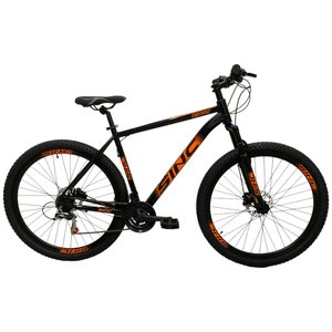 Bicicleta Sinc Tempo Aro 29 Tourney 21v Preto e Laranja