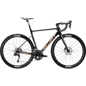Bicicleta Swift Sense Racevox Comp Disc 2025 Di2 24v Aro 700 Preto e Dourado