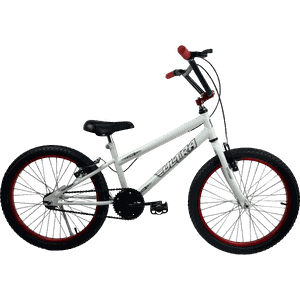 Bicicleta Ultra Cross Aro 20 Branco e Vermelhoㅤㅤㅤㅤ
