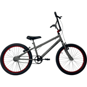 Bicicleta Ultra Cross Aro 20 Cinza e Vermelhoㅤㅤㅤㅤㅤㅤㅤㅤㅤㅤ