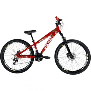 Bicicleta Vikingx Aro 26 Tuff 25 Shimano 21v Vermelho, Branco e Dourado