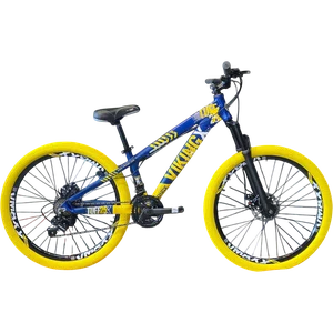Bicicleta Vikingx Aro 26 Tuff-25 Shimano Azul e Amarelo Bicicleta Vikingx Aro 26 Tuff-25 Shimano Azul e Amarelo