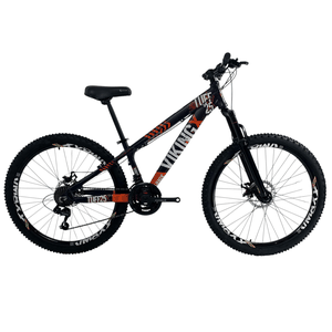 Bicicleta Vikingx Tuff 25 Aro 26 Shimano 21v Azul e Branca e Laranja