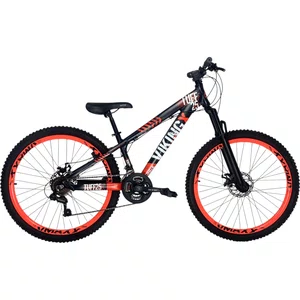 Bicicleta Vikingx Tuff-25 Aro 26 Shimano 21v Roxa e Laranja e Branca Bicicleta Vikingx Tuff-25 Aro 26 Shimano 21v Roxa e Laranja e Branca