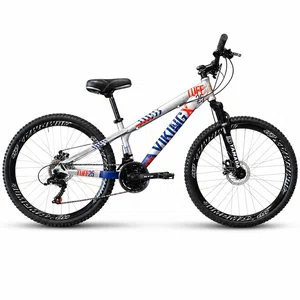 Bicicleta Vikingx Tuff 25  Aro 26 Tourney TZ 21v Prata e Azul
