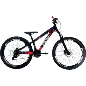 Bicicleta Vikingx Tuff 25 Shimano 21v Preta e Rosa e Azul e Branca Bicicleta Vikingx Tuff 25 Shimano 21v Preta e Rosa e Azul e Branca