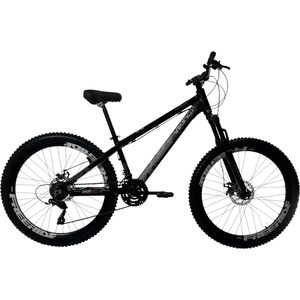 Bicicleta Vikingx Tuff 30 Shimano 21V Aro 26 Preta e Verde e Cinza Bicicleta Vikingx Tuff 30 Shimano 21V Aro 26 Preta e Verde e Cinza