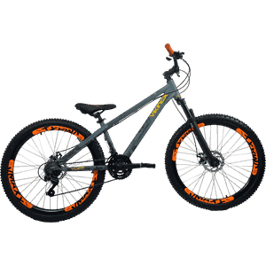 Bicicleta VikingX Tuff 30 Shimano 21v Aro 26 Grafite e Amarelo e Preto e Laranja