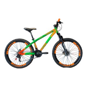 Bicicleta Vikingx Tuff 35 Aro 26 Shimano 21v Verde e Laranja