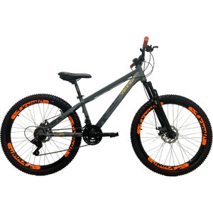 Bicicleta VikingX Tuff 30 Aro 26 Tourney 21v Cinza e Amarelo e Laranja