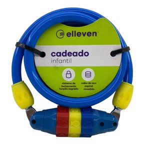 Cadeado Elleven Espiral Infantil Azul 8mm x 1.2m