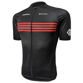 Camisa Barbedo Masculino Raglan Flamengo Gávea Preto e Vermelho