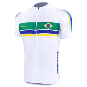 Camisa Barbedo Masculino Raglan Brasil Branco e Verde