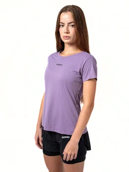 Camisa Feminina Nomad Trail Run Manga Curta Roxa