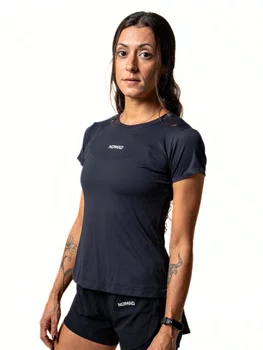 Camisa Feminina Nomad Trail Run Manga Curta Preta