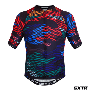 Camisa Sport Xtreme Slim Cargo Masculino Preto e Vermelho e Azul