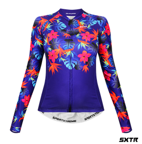 Camisa Sport Xtreme Slim Manga Longa California Feminino Azul e Vermelho